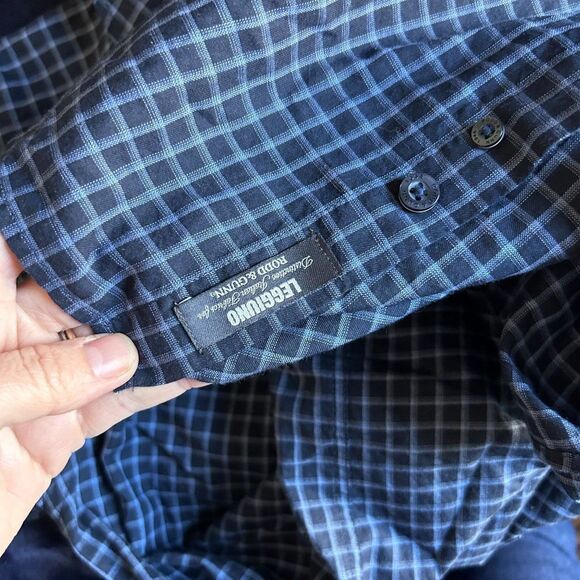 Rodd & Gunn Large Sports Fit Long Sleeve Button Front Shirt Navy Blue Plaid - Picture 12 of 12